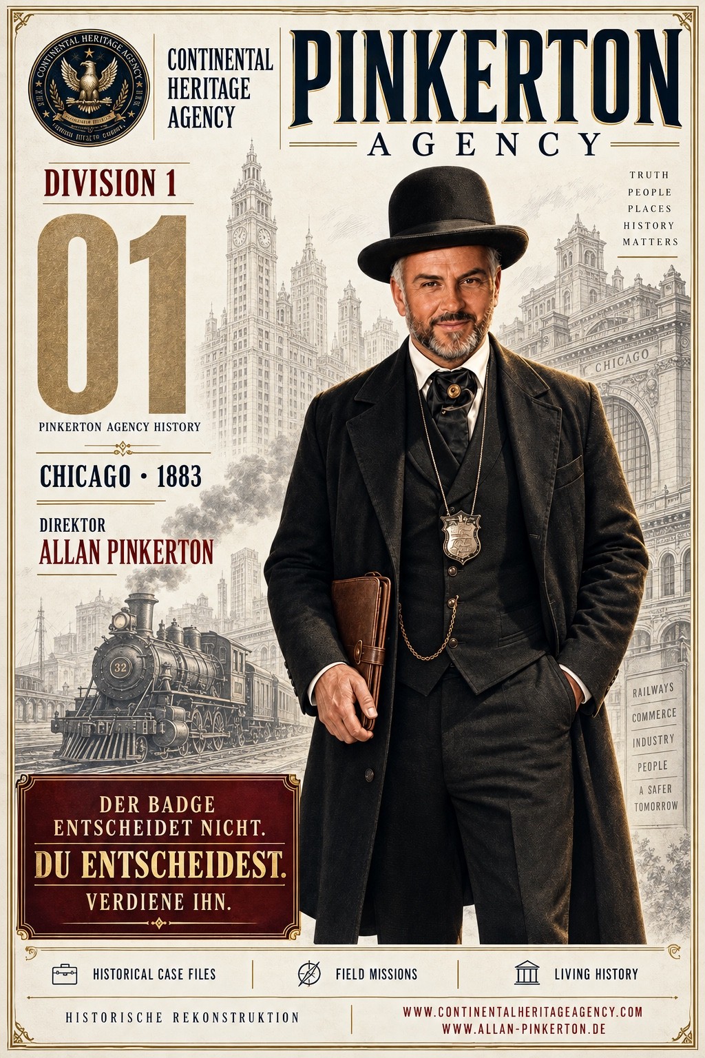 09 · Division 1 · Pinkerton Agency History – bereitgestelltes CHA-Poster